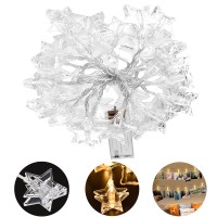 SanGlory 30 LED Photo Stars Clips String Lights, 3m LED Lights with 30 LED Star Clips Warm White Battery Powered Fairy Lights LED for Hanging Photos Pictures Christmas Cards Artwork and Memos 