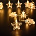SanGlory 30 LED Photo Stars Clips String Lights, 3m LED Lights with 30 LED Star Clips Warm White Battery Powered Fairy Lights LED for Hanging Photos Pictures Christmas Cards Artwork and Memos 