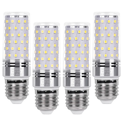 SanGlory E27 LED Mais Glühbirnen 12W, entspricht 100W Glühlampe Nicht dimmbar 6000K Kaltweiß E27 Maiskolben, 1350Lm Energiesparlampe Kleine Schraube Kerze Leuchtmittel (4er-Pack)