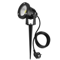7W LED Strahler Kaltweiß mit Erdspieß, 2m Kabel mit Stecker, Led Garten Beleuchtung, Gartenleuchte, Gartenstrahler, Rasenstrahler, IP65 Wasserdicht, 800LM für Garten, Hof, Rasen 