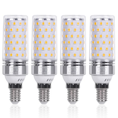 E14 Maiskolben Led Lampe 12W E14 Led Mais Birne Warmweiß 3000K 1350LM Entspricht Glühbirnen 100W Nicht Dimmbar Energiesparlampe Kleine Edison-Schraube Kerze Leuchtmittel E14 von SanGlory(4er-Pack)