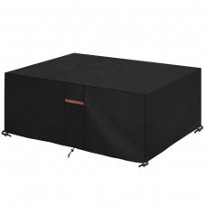SanGlory Abdeckung Gartenmöbel Wasserdicht 600D Oxford Gewebe UV50+, Gartentische Abdeckhaube Winddicht, Abdeckplane Schutzhülle Schwerlast für Gartentische, Sitzgruppe und Möbelsets (242x162x100cm)