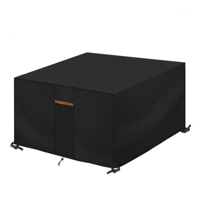 SanGlory Abdeckung Gartenmöbel Wasserdicht 600D Oxford Gewebe UV50+, Gartentische Abdeckhaube Winddicht, Abdeckplane Schutzhülle Schwerlast für Gartentische, Sitzgruppe und Möbelsets (135x135x75cm)