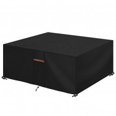 SanGlory Abdeckung Gartenmöbel Wasserdicht 600D Oxford Gewebe UV50+, Gartentische Abdeckhaube Winddicht, Abdeckplane Schutzhülle Schwerlast für Gartentische, Sitzgruppe und Möbelsets (250x210x90cm)