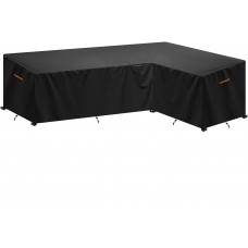 SanGlory Gartenmöbel Abdeckung für L-Form Sofas (Linke Lang-Rechte Kurz) Ecksofa Abdeckplane mit Belüftungsöffnungen, Wasserdicht Lounge Abdeckung Loungemöbel Abdeckhaube 270x210x85x65/90cm