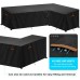 SanGlory Gartenmöbel Abdeckung für L-Form Sofas (Linke Lang-Rechte Kurz) Ecksofa Abdeckplane mit Belüftungsöffnungen, Wasserdicht Lounge Abdeckung Loungemöbel Abdeckhaube 270x210x85x65/90cm