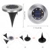 Solarleuchten Garten, SanGlory 4 Stück 8 LED Solar Bodenleuchte Edelstahl Außenleuchte Wasserdicht Bodenstrahler Licht Aussen Garten Landschaft Beleuchtung für Yard Auffahrt Rasen Pathway,Warmweiß