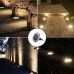 Solarleuchten Garten, SanGlory 4 Stück 8 LED Solar Bodenleuchte Edelstahl Außenleuchte Wasserdicht Bodenstrahler Licht Aussen Garten Landschaft Beleuchtung für Yard Auffahrt Rasen Pathway,Warmweiß
